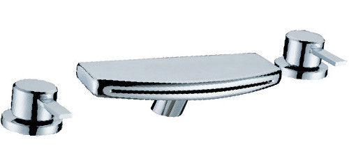 Chrome Brass Polished Bathtub Mixer Taps / 90 Degree Faucet For Bathroom