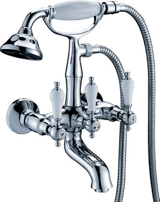 3 Handle Traditional Bath Mixer Taps / Two Hole Bathroom Faucet