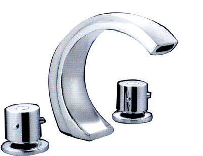Chrome Polished Double Rotated Handle Mixer Taps Brass For Baths