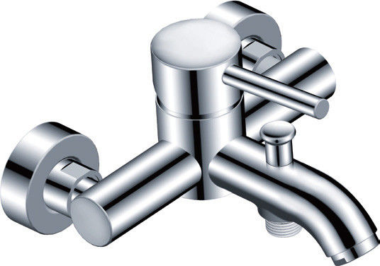 Modern Chrome Low Pressure Bathroom Sink Mixer Taps With Two Hole