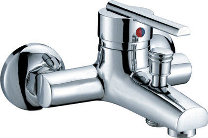 Brass Wall Mounted Bathtub Mixer Taps / One Handle Faucet For Bathroom