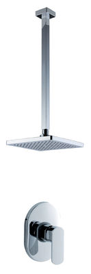 Modern Polished Brass Wall Mounted Shower Mixer Taps , Single Lever Shower Mixer