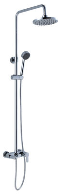 Chrome Wall Mounted Brass Bath Shower Mixer Taps With Double Holes , Single Lever Shower Mixer