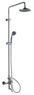 Automatic Reset Polished Brass Bathroom Shower Mixer Taps , Chrome Contemporary Bath Faucet