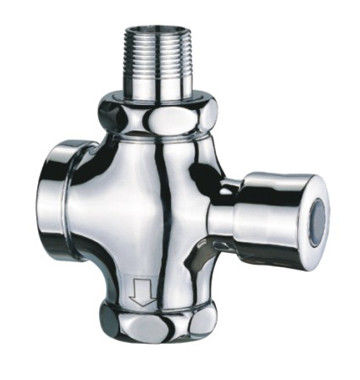 3 - 5” Chrome Plated Button Switch Self-Closing Brass Flush Valve , Public Toilet Flusher