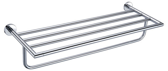 Bathroom Wall Mounted Towel Rack Shelf With Double Rods HN-9G802-14