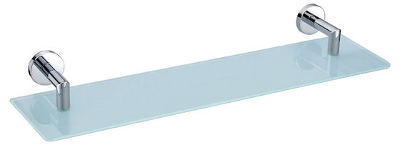 Wall Mounted Glass Shelf For Bathroom , Stainless Steel Bracket