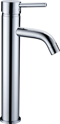 Straight Tall Chrome Basin Single Lever Tap Faucets , Floor Mounted Mixer Tap supplier