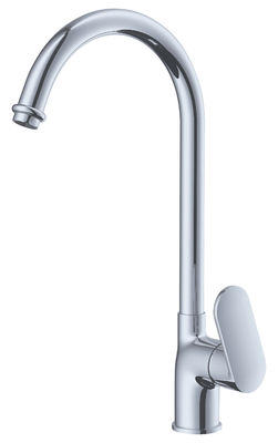 High Arc Modern One Handle Brass Kitchen Tap Faucet With Brushed Chrome