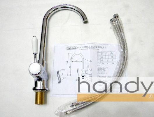 Contemporary One Handle Kitchen Tap Faucet Ceramic Cartridge Deck Mounted