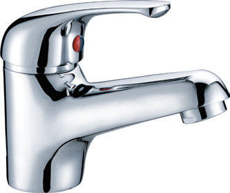 Zinc Alloy Flat Handle Polished Brass Basin Tap Faucets With Ceramic Valve