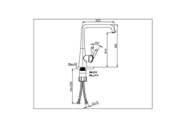 Polished Brass Kitchen Tap Faucet WITH Ceramic Cartridge , Single hole