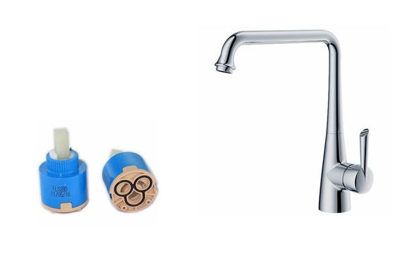 Polished Brass Kitchen Tap Faucet WITH Ceramic Cartridge , Single hole
