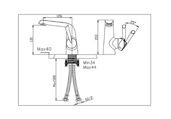 Deck Mounted Basin Tap Faucets , Basin Mixer Faucet Single Hole
