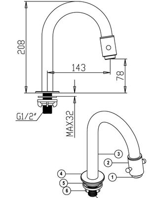 One hole sink Basin Tap Faucets with rotation switch for glass basin
