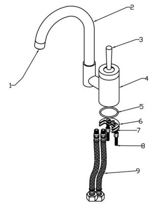 H59-1 Brass Kitchen Sink Mixer Taps with one hole installation and 360 degree rotated water pipe.