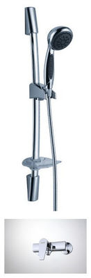 Wall mounted Brass Bath Shower Mixer Taps Stainless steel With Sliding Bar
