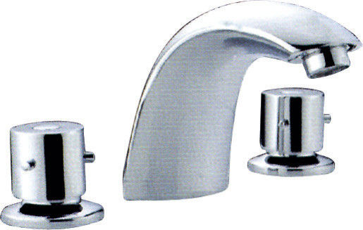 Chrome Plated Two Handle Bathtub Mixer Taps / Faucet With Ceramic Cartridges