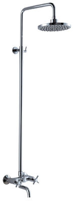 Low Pressure Brass Bath Shower Mixer Taps , Two Handle Shower Faucet Ceramic Cartridge