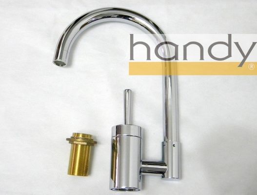 Brass Polished Kitchen Single Lever Mixer Taps , High ARC Faucet